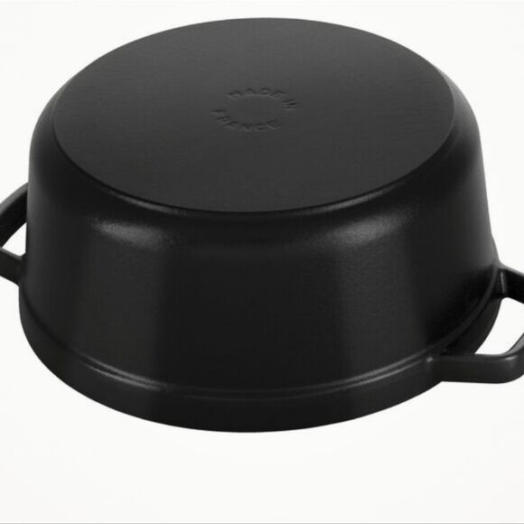 Staub 4Qt. Enameled Cast Iron Round Dutch Oven- Matte Black - Picture 5 of 12